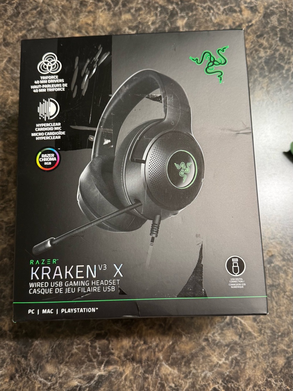 Razer Kraken V3 X Gaming Headset - Black with Green Accent